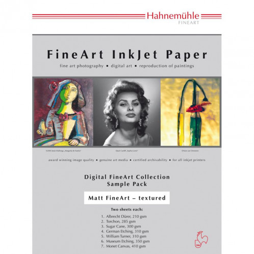 Hahnemühle Digital FineArt A 4 Echantillon,papier mat&structuré 374605-01