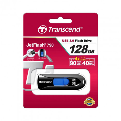 Transcend JetFlash 790 128GB USB 3.1 Gén.1 noir 869834-03