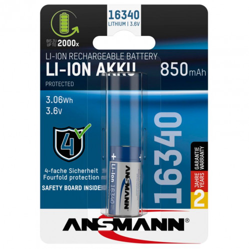 Ansmann 16340 Li-Ion Akku 850mAh 3,6V version standard 1300-0017 690741-04