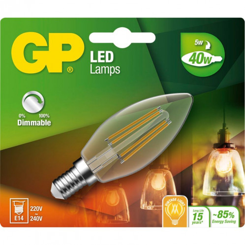 GP Lighting Bougie filament E14D 5W (40W) dimmable 470lm GP078166 255362-02