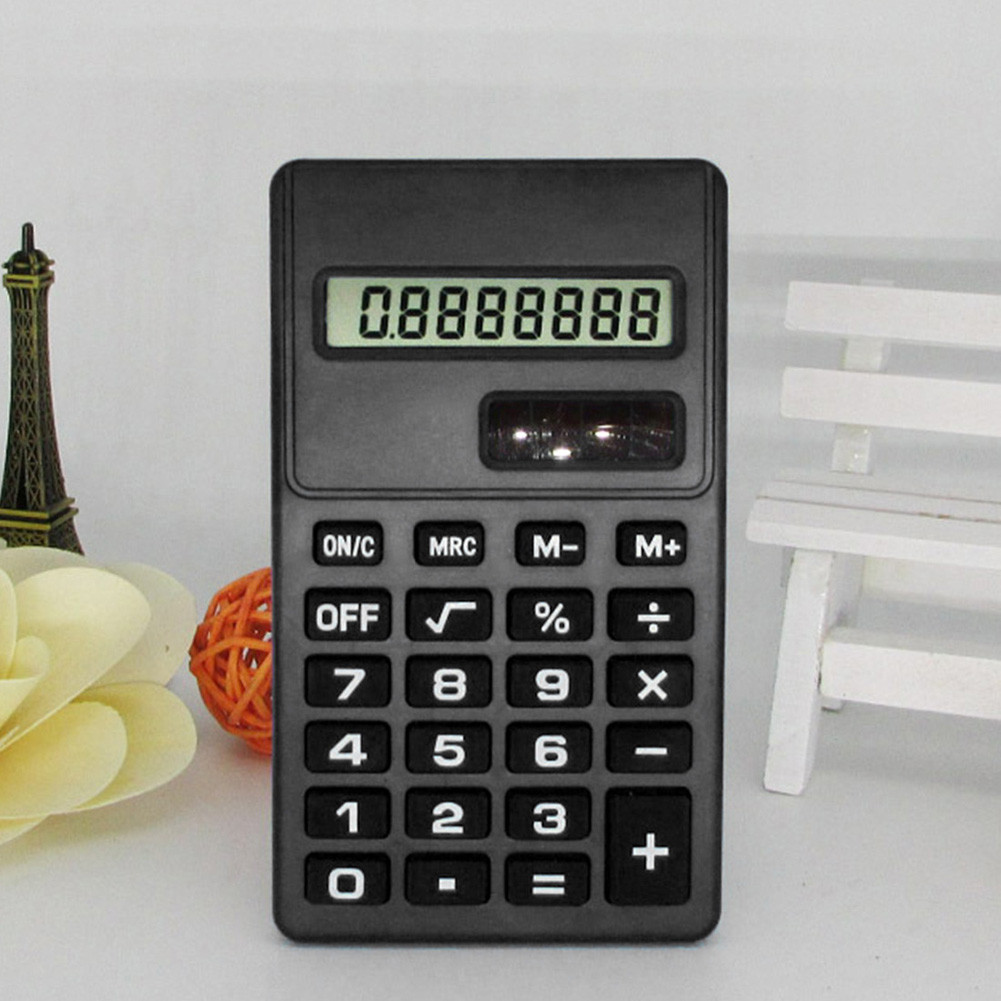 Calculatrice ultra mince LCD 8 chiffres Papeterie en silicone souple  Calculatrice portable scientifique pour étudiants bleu