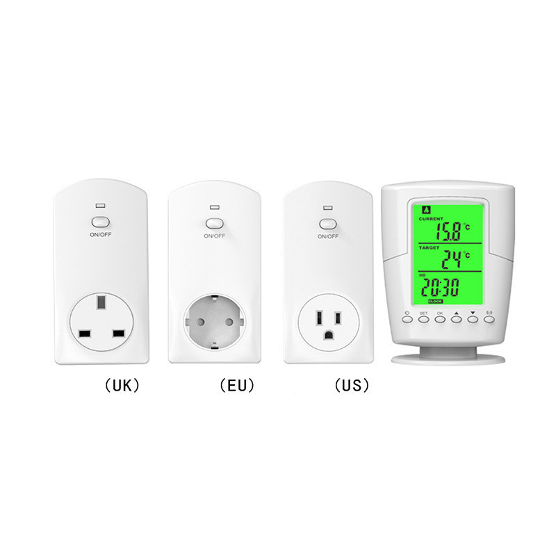 Prise de thermostat sans fil multifonctionnelle Prise de contrôle de  température LCD Réglementations européennes