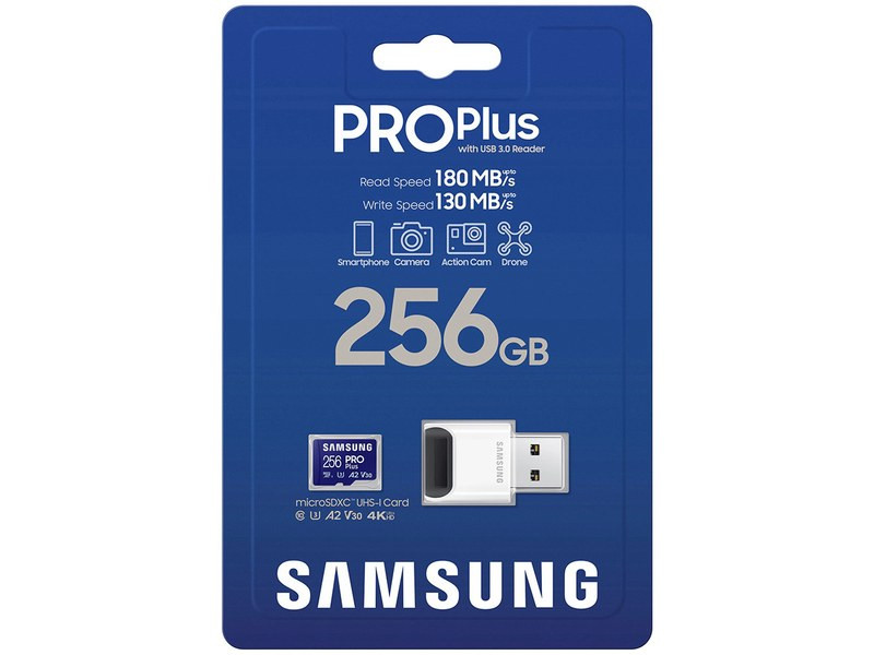 Samsung carte microSDXC 256 Go PRO Plus avec clé USB - Carte mémoire -  Samsung