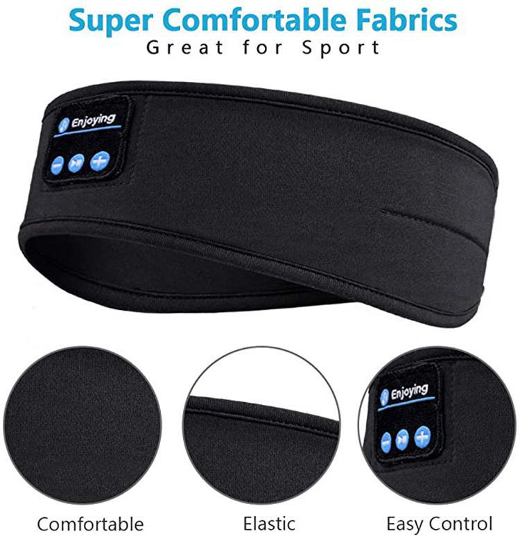 Casque de sommeil Bandeau Bluetooth - Casque bandeau de sport sans fil avec  bandeau de musique ultra-doux gris