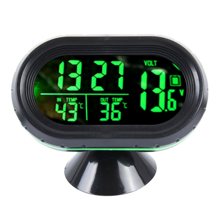 Horloge Numérique Solaire de Voiture Affichage LCD de Température de Date -  Lumière Verte