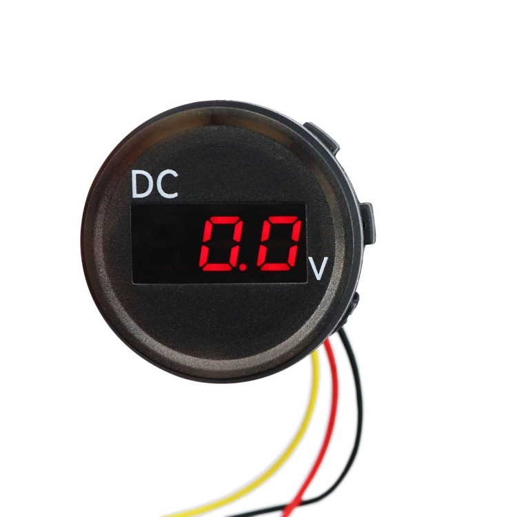 B3612 DC 0-100V IP67 Voltmètre numérique modifié universel pour voiture /  RV / bateau avec câble, longueur de câble: 18 cm