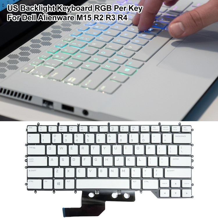 Pour Dell Alienware M15/R3/R4 US Version clavier d'ordinateur portable  rétro-éclairé rvb (YGFJK PK132VR2B01)