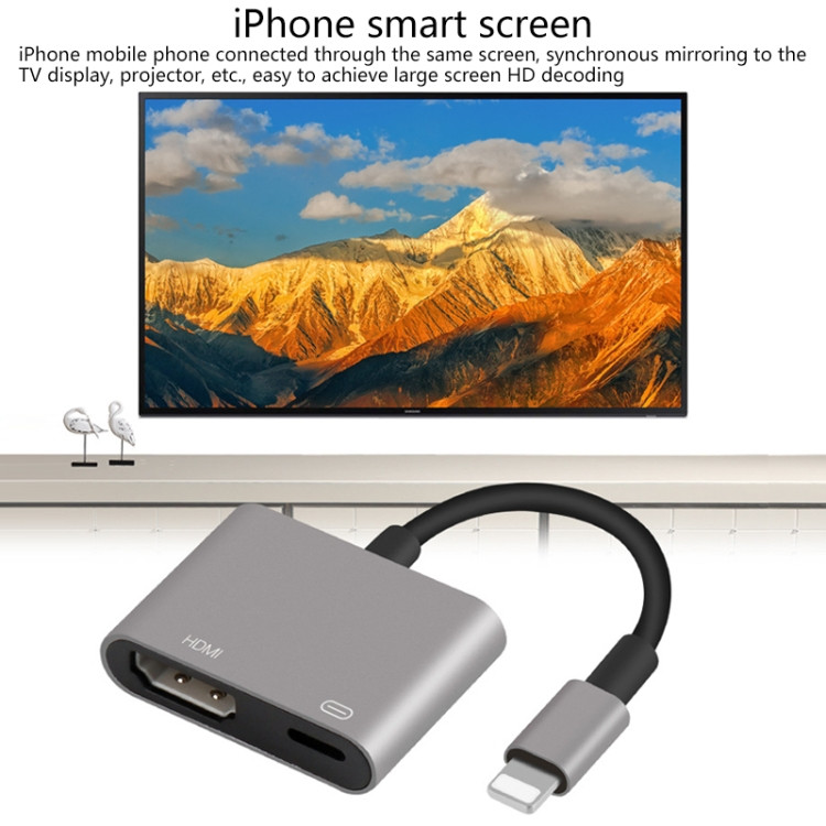 Onten 7565S Câble adaptateur vidéo de projecteur iPhone Lightning vers HDMI  HDTV pour iPad Gris