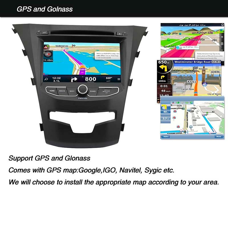 Rungrace 7.0 pouces Android 4.2 multi-touch écran capacitif lecteur DVD de voiture  intégré au tableau de bord pour Ssangyong Acyton Kyron avec WiFi / GPS /  RDS / IPOD / Bluetooth / ATV
