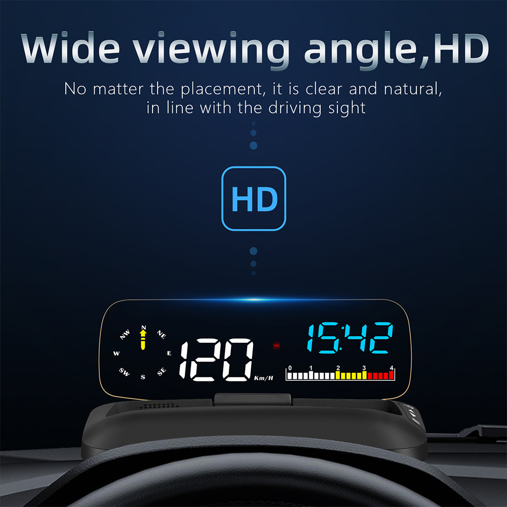 Affichage tête haute de l'affichage numérique tête haute GPS de voiture HUD
