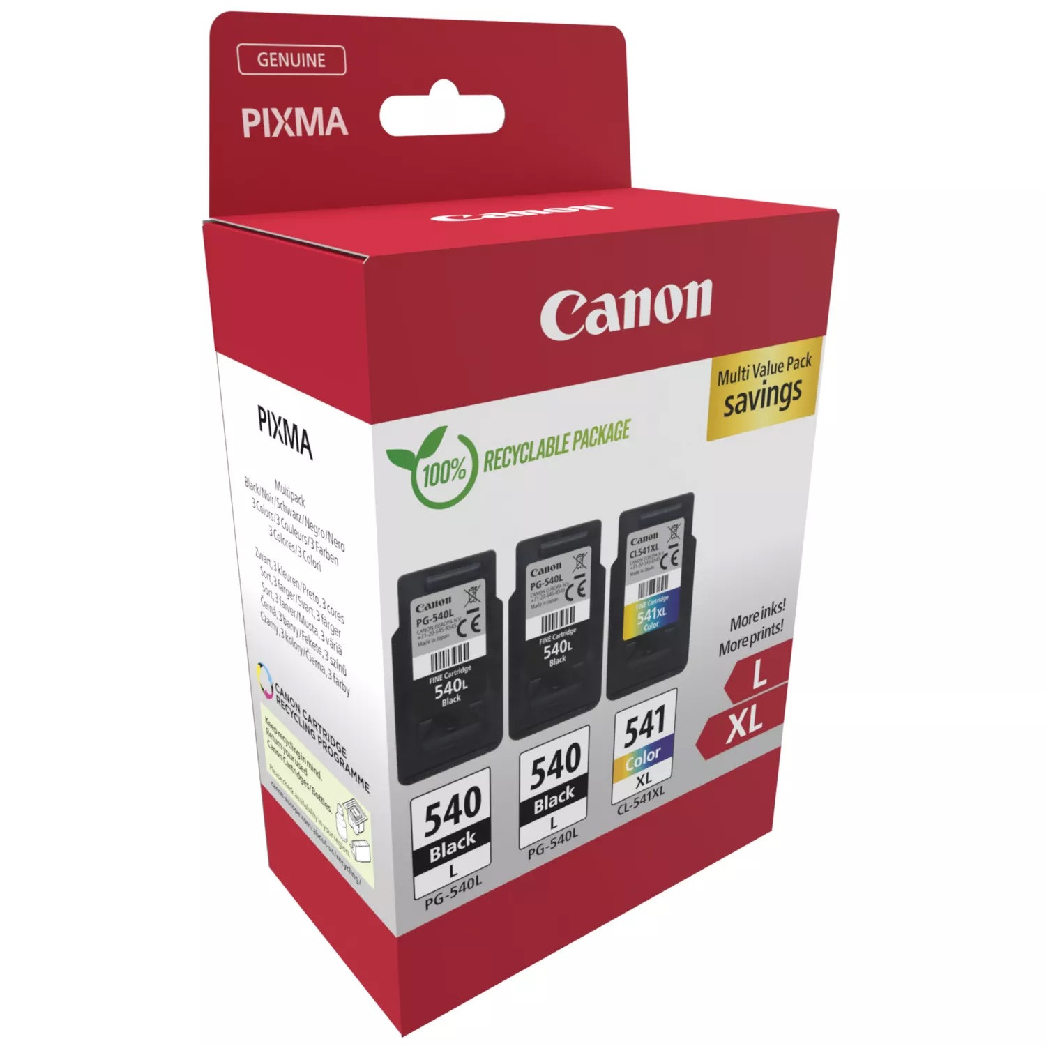 Pack 2 cartouches d'encre canon pg-540 / cl-541 ( 3 couleurs + noir ) - La  Poste